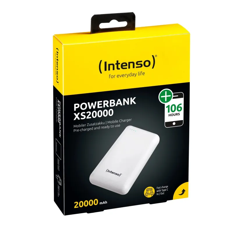 Power bank usb 20000mah-white xs20000 intenso