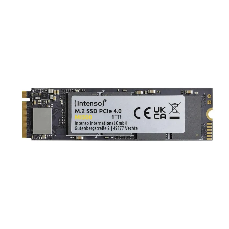 SSD-INTENSO-MI500-1TB-M.2-NVMe-3D NAND-Write speed 4500 MBytes-sec-Read speed 5300 MBytes-sec-4mm-TBW 600 TB-MTBF 1500000