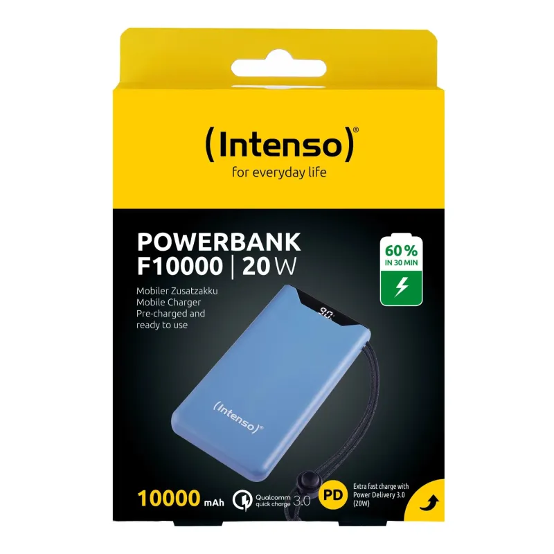 Power bank usb 10000mah qc3.0-blue f10000 7332035 intenso