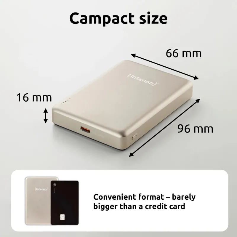 Power bank usb 10000mah mag-champagne 7344031 intenso