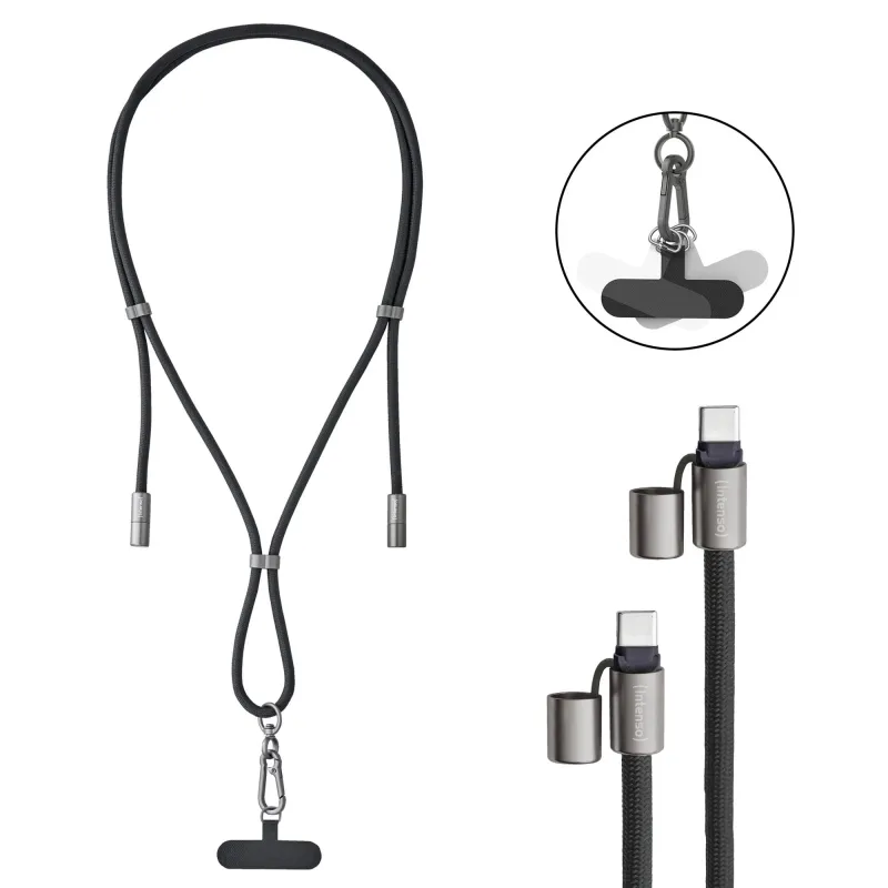 Cable usb-c to usb-c 1.65m-lanyard black 7991000 intenso