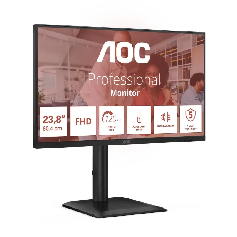 LCD Monitor-AOC- 60.5 cm ,23.8,-1920 x 1080 pixels-Full HD-Native aspect ratio 16:9-LED-Flat-24E4U