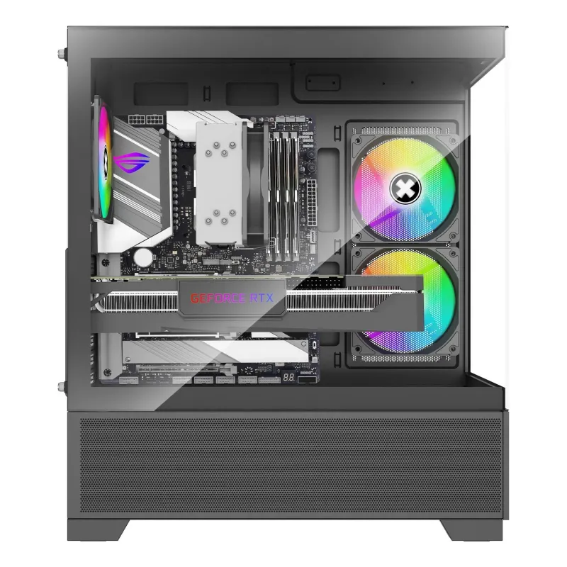 Case-XILENCE-XG172-MidiTower-Case product features Fan control panel-Transparent panel-Not included-Colour Black-XG172