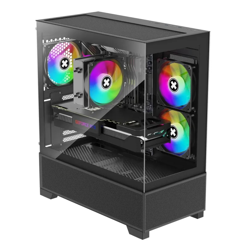 Case-XILENCE-XG172-MidiTower-Case product features Fan control panel-Transparent panel-Not included-Colour Black-XG172