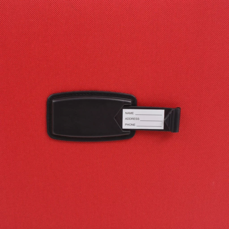 vidaXL mīkstie koferi ar riteņiem, 3 gab., sarkani