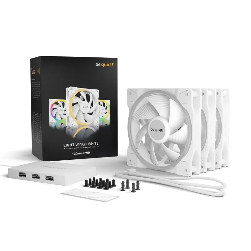 Case fan 120mm light wings pwm-white pwmbl100 be quiet