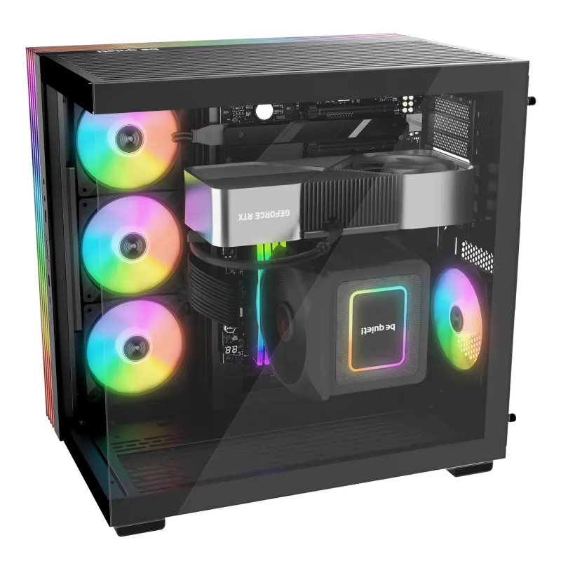 Case-BE QUIET-LIGHT BASE 600 DX-Tower-Case product features Transparent panel-ATX-MicroATX-MiniITX-Colour Black-BGW65