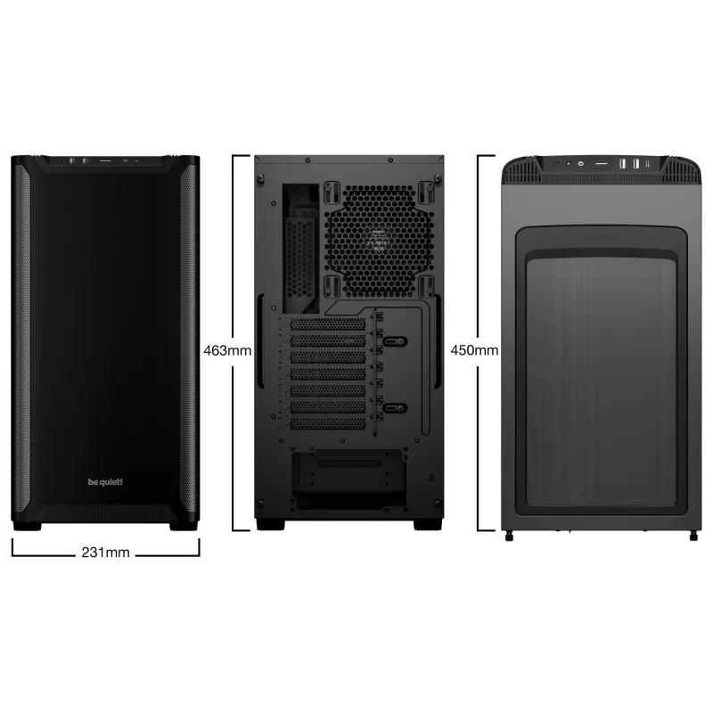 Case-BE QUIET-PURE BASE 501-MidiTower-ATX-MicroATX-MiniITX-Colour Black-BG073