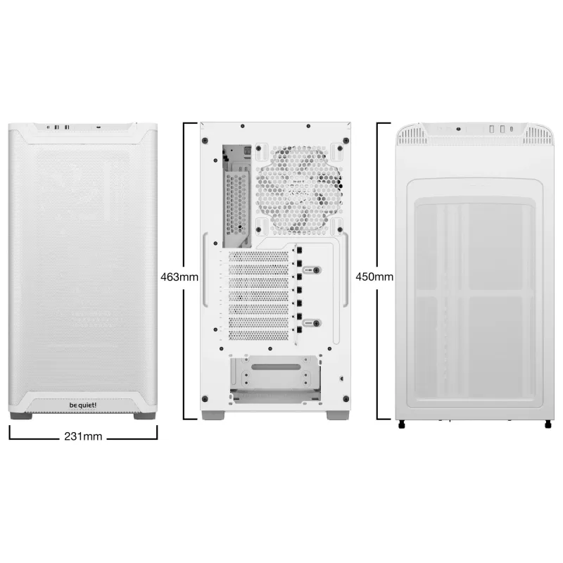 Case-BE QUIET-BGW75-MidiTower-Case product features Transparent panel-Not included-ATX-MicroATX-MiniITX-Colour White-BGW75