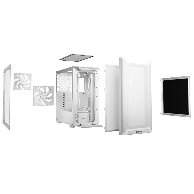 Case-BE QUIET-BGW75-MidiTower-Case product features Transparent panel-Not included-ATX-MicroATX-MiniITX-Colour White-BGW75