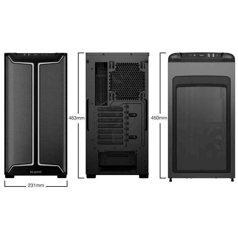 Case-BE QUIET-PURE BASE 501 DX-MidiTower-Case product features Transparent panel-Not included-ATX-MicroATX-MiniITX-Colour