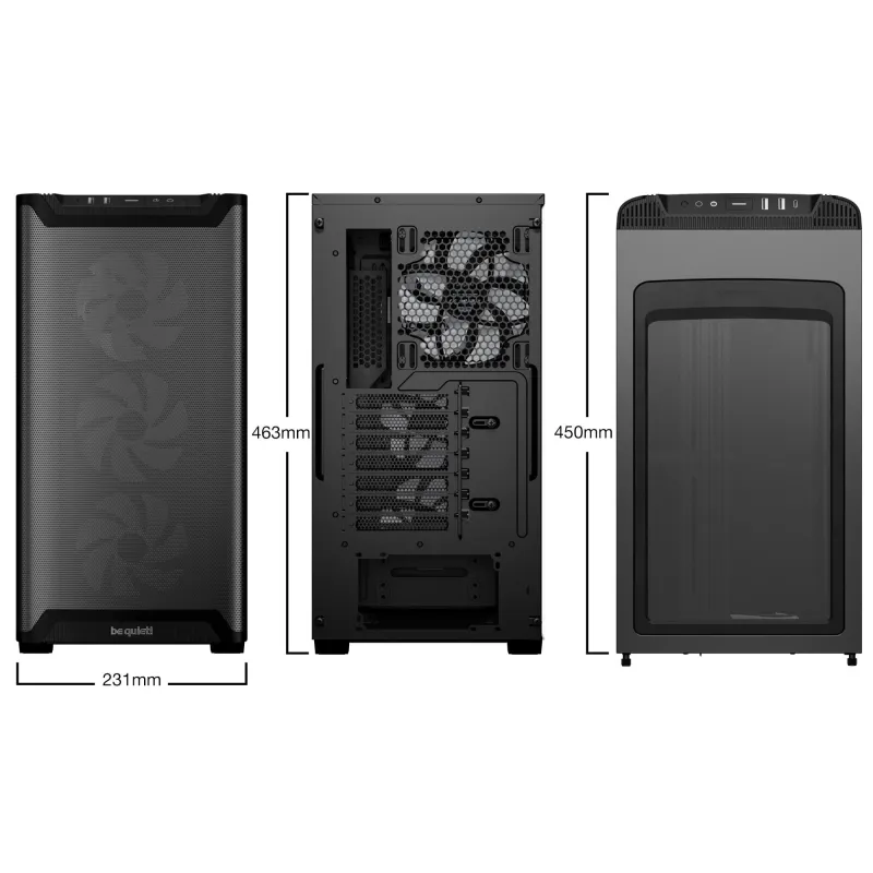 Case-BE QUIET-PURE BASE 501 LX-MidiTower-Case product features Transparent panel-Not included-ATX-MicroATX-MiniITX-Colour