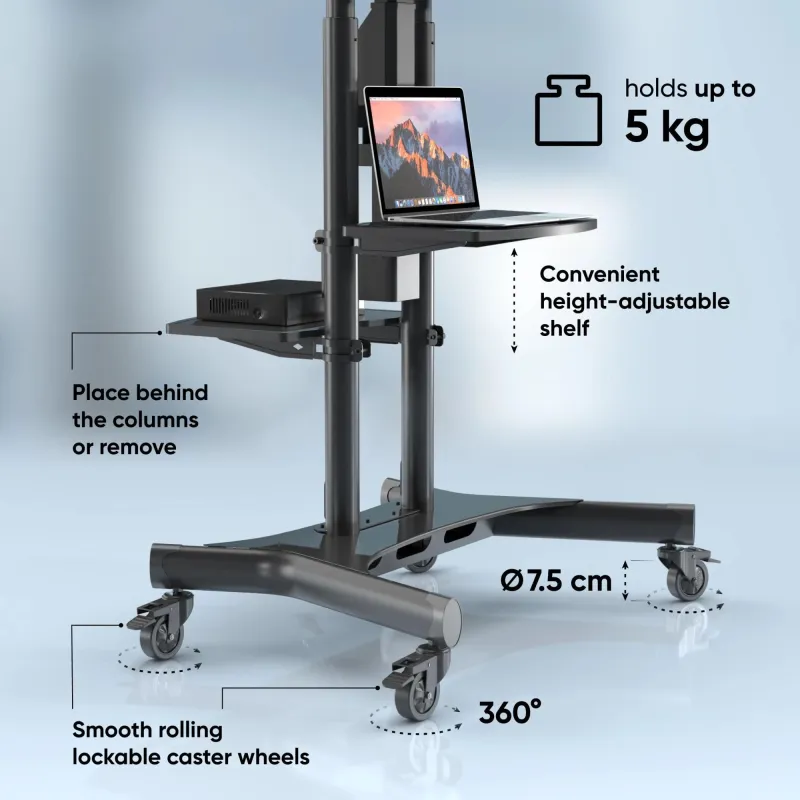 Tv set acc motor. mobile stand-50-86 black ts1881e-b onkron