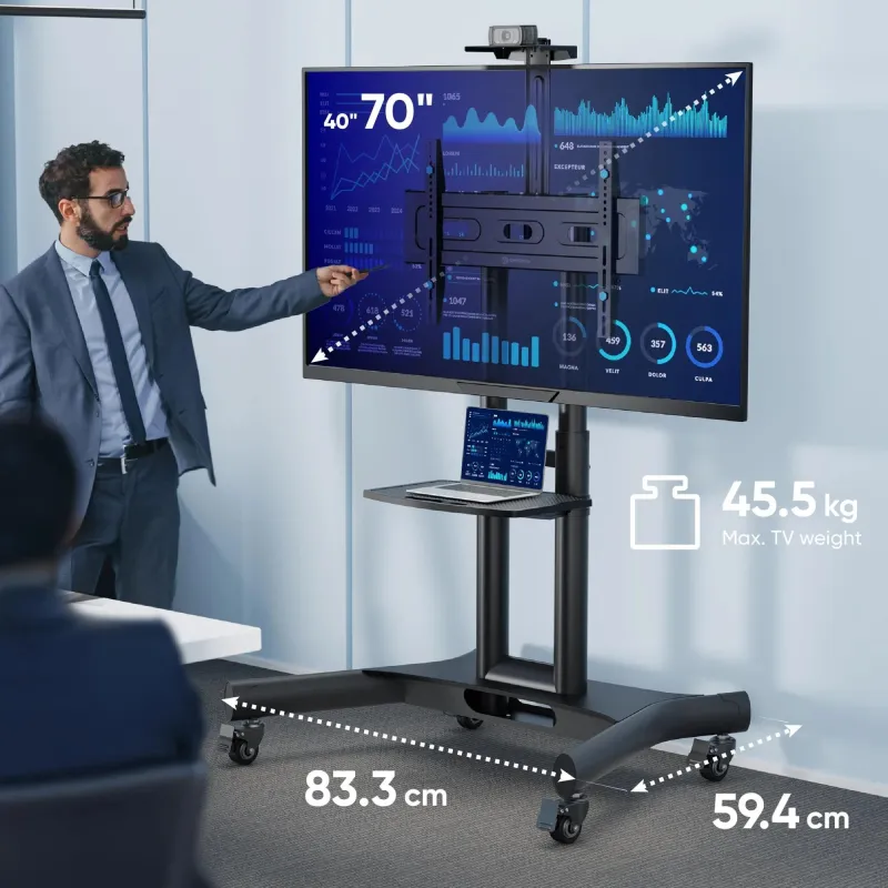 Tv set acc mobile stand-40-70-black ts1551-b onkron