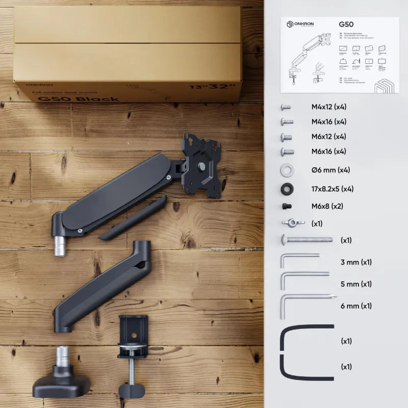 Monitor acc desk mount-13-32 black g50-b onkron