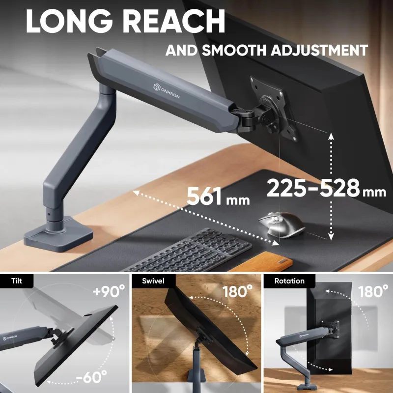 Monitor acc desk mount-17-45 graphite g95-g onkron