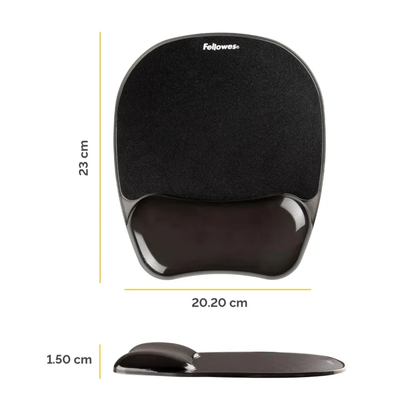 Mouse pad crystal gel-black 9112101 fellowes