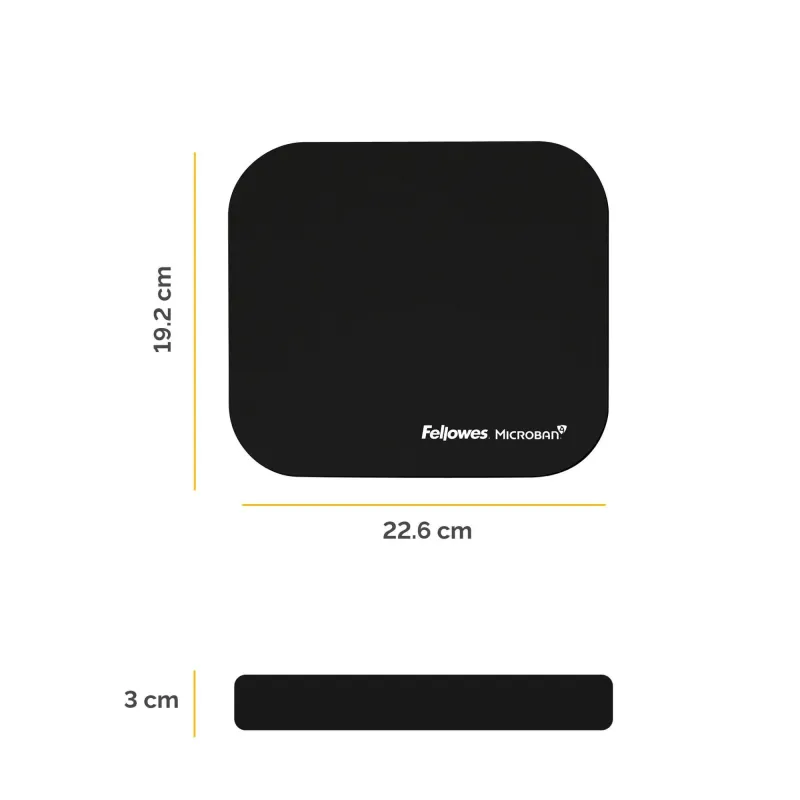 Mouse pad microban-black 5933907 fellowes