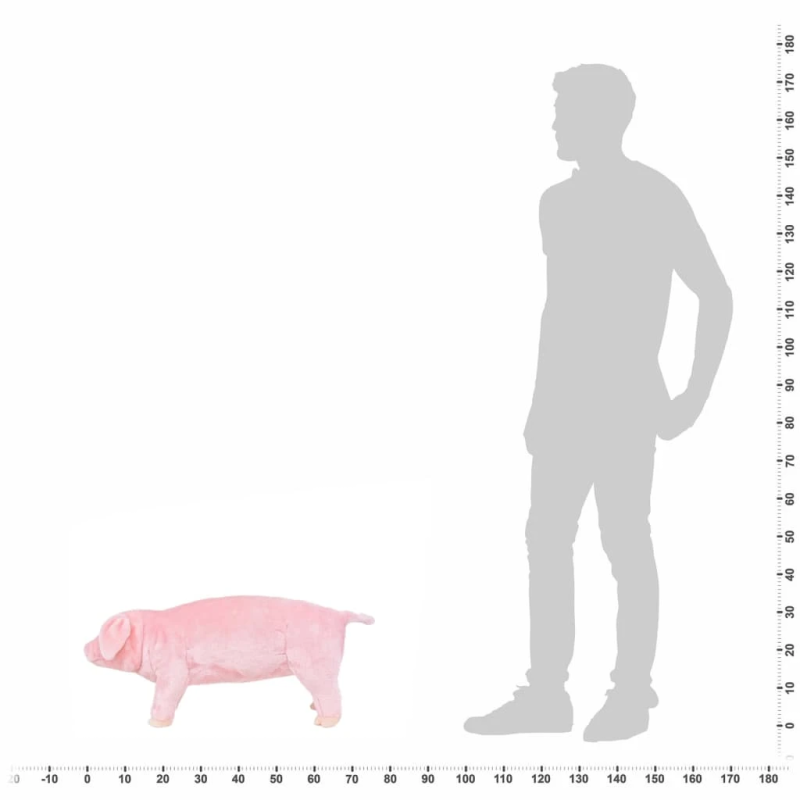 vidaXL rotaļu sivēntiņš, rozā plīšs, XXL