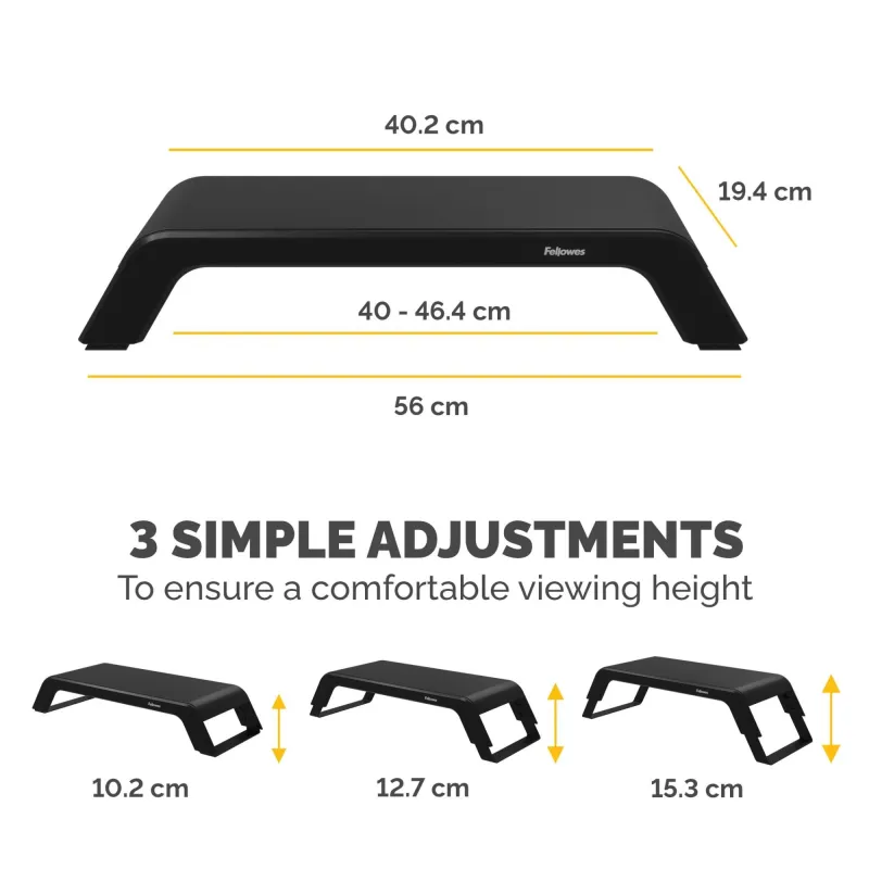 Monitor acc riser hana lt-black 100016996 fellowes