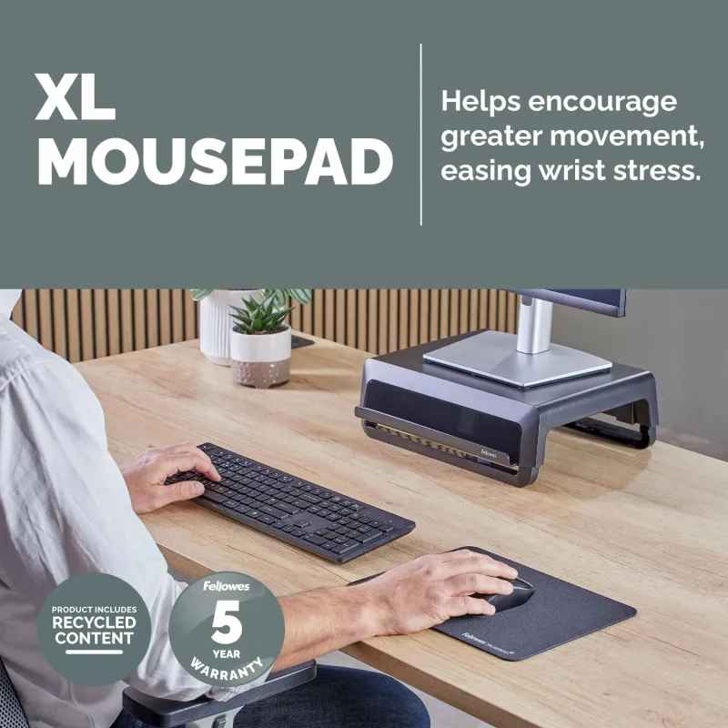 Mouse pad breyta xl-black 100138995 fellowes