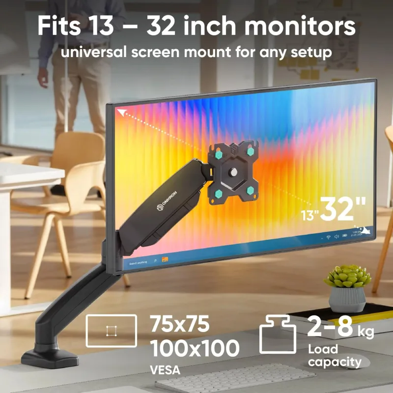 Monitor acc desk mount-13-32 black g80-b onkron