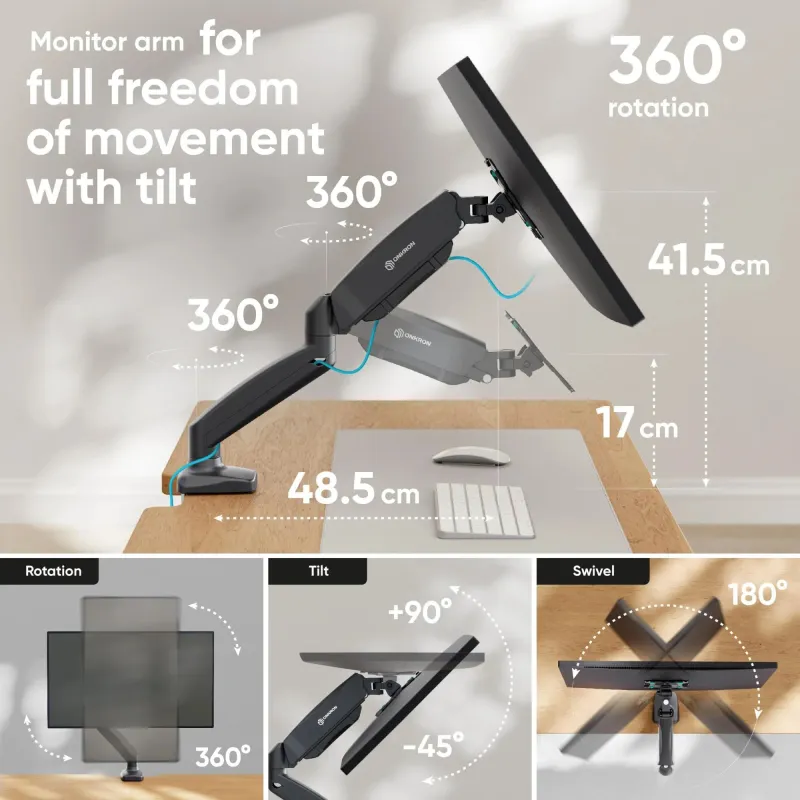 Monitor acc desk mount-13-32 black g80-b onkron