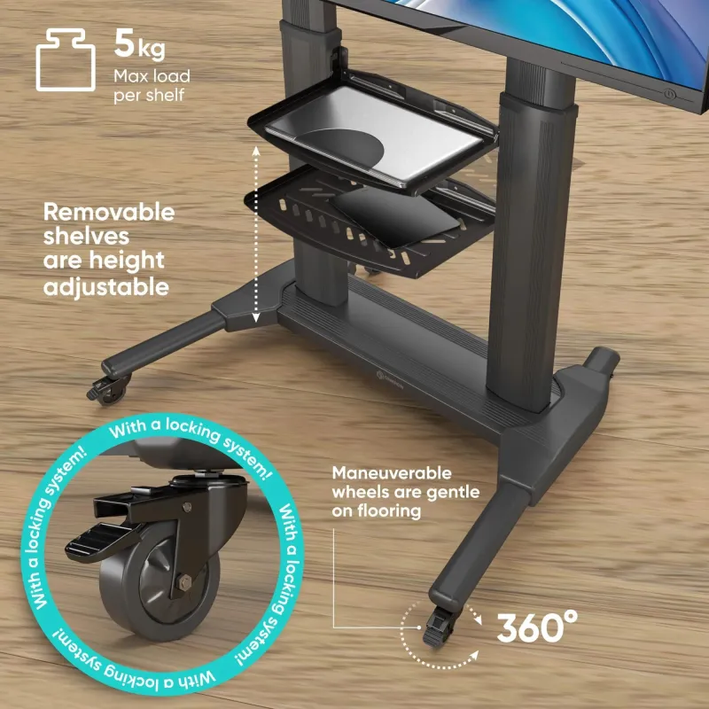 Tv set acc mobile stand-40-80-black ts2771-b onkron