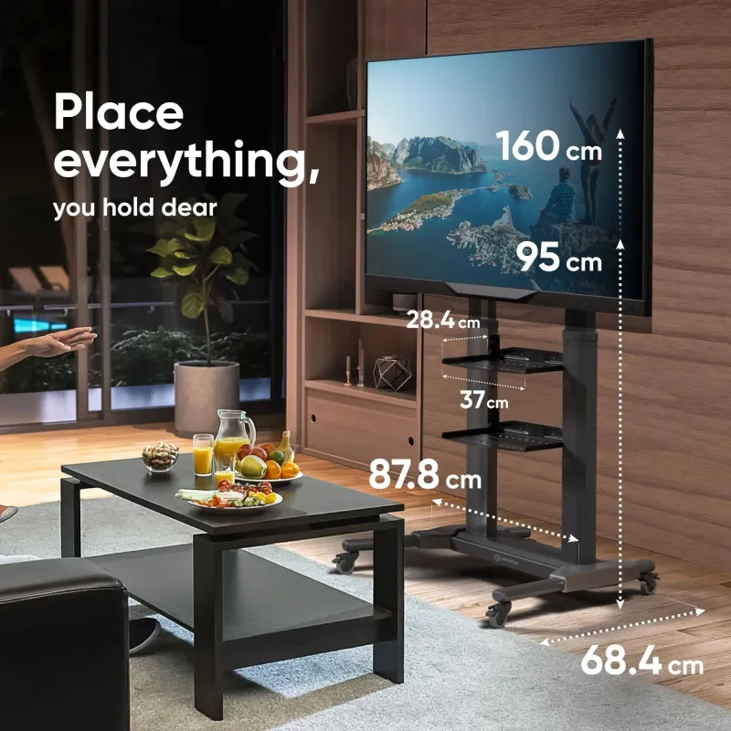 Tv set acc mobile stand-40-80-black ts2771-b onkron