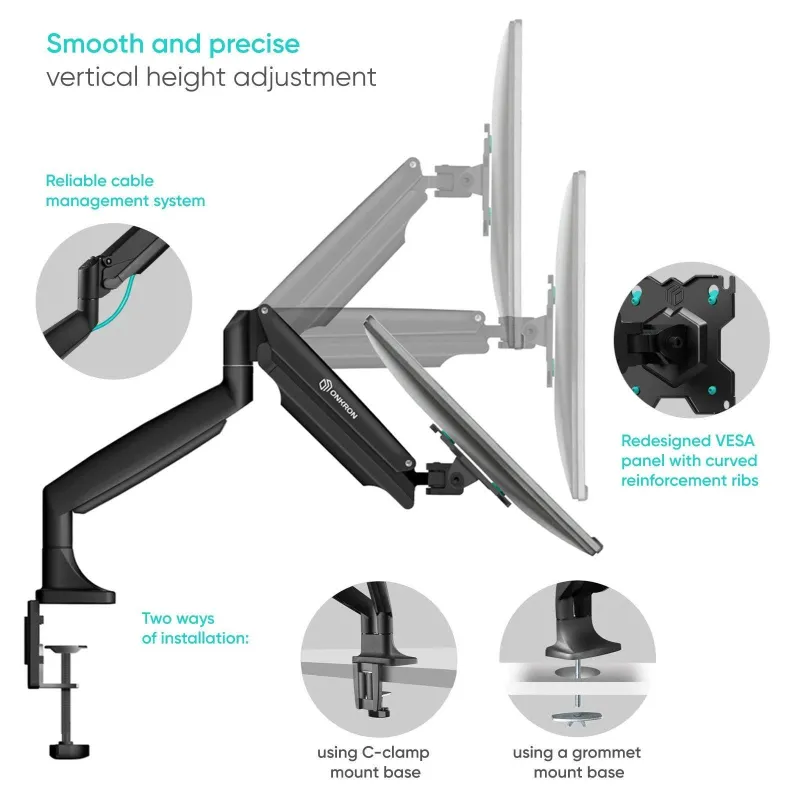 Monitor acc desk mount-13-32 black g200-b onkron