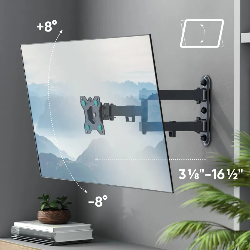 Tv set acc wall mount -10-35-black r4-b onkron