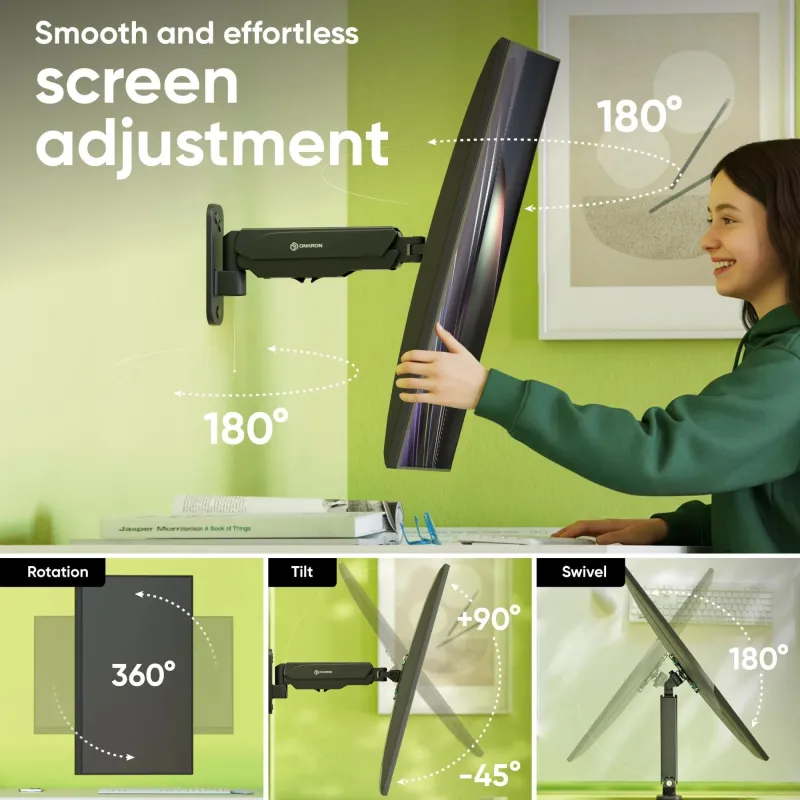 Tv set acc wall mount -13-34-black g120-b onkron