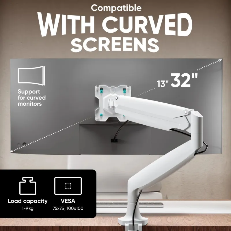 Monitor acc desk mount-13-32 white g100-w onkron