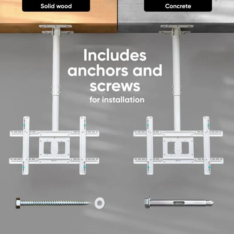 Tv set acc ceiling mount-32-80 white n1l-w onkron