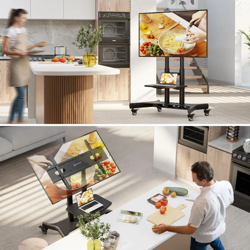 Tv set acc mobile stand-50-83-black ts1380-b onkron
