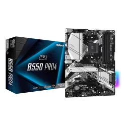 Mainboard-ASROCK-AMD B550-SAM4-ATX-2xPCI-Express 3.0 1x-1xPCI-Express 3.0 16x-2xM.2-1xPCI-Express 4.0 16x-Memory DDR4-Memory