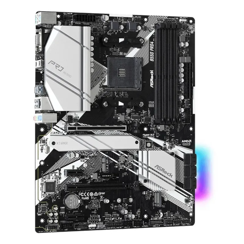 Mainboard-ASROCK-AMD B550-SAM4-ATX-2xPCI-Express 3.0 1x-1xPCI-Express 3.0 16x-2xM.2-1xPCI-Express 4.0 16x-Memory DDR4-Memory