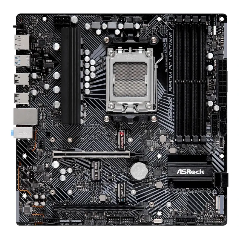 Mainboard-ASROCK-AMD B650-SAM5-Micro-ATX-Memory DDR5-Memory slots 4-1xPCI-Express 3.0 16x-1xPCI-Express 4.0