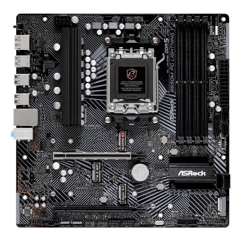 Mainboard-ASROCK-AMD B650-SAM5-Micro-ATX-Memory DDR5-Memory slots 4-1xPCI-Express 3.0 16x-1xPCI-Express 4.0