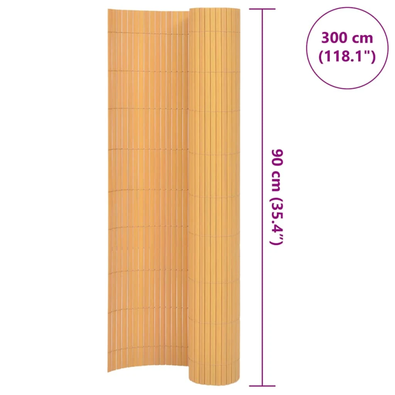 vidaXL dārza žogs, divpusējs, 90x300 cm, dzeltens PVC