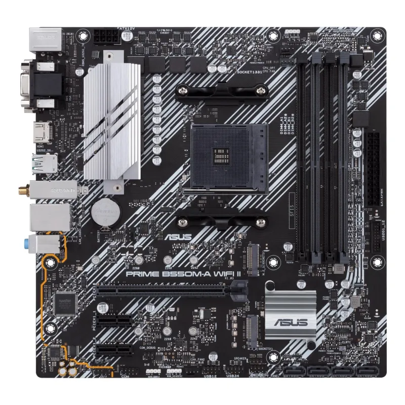 Mainboard-ASUS-AMD B550-SAM4-MicroATX-Memory DDR4-Memory slots 4-2xPCI-Express 3.0 1x-1xPCI-Express 4.0 16x-2xM.2-1x15pin