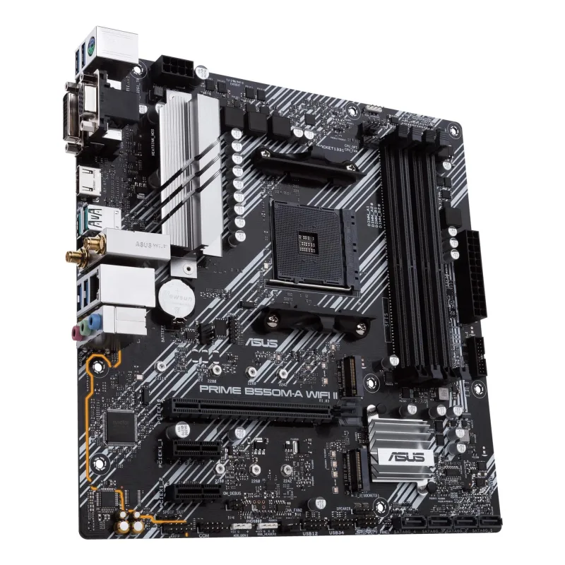 Mainboard-ASUS-AMD B550-SAM4-MicroATX-Memory DDR4-Memory slots 4-2xPCI-Express 3.0 1x-1xPCI-Express 4.0 16x-2xM.2-1x15pin