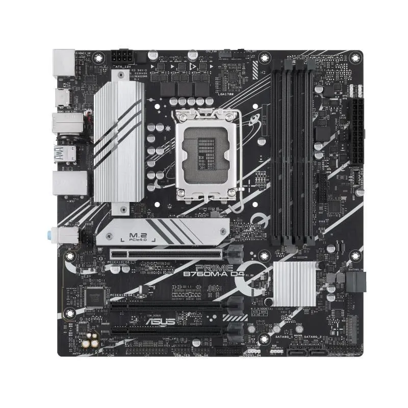 Mainboard-ASUS-Intel B760 Express-LGA1700-Micro-ATX-Memory DDR4-Memory slots 4-1xPCI-Express 4.0