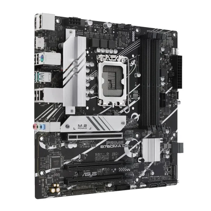 Mainboard-ASUS-Intel B760 Express-LGA1700-Micro-ATX-Memory DDR4-Memory slots 4-1xPCI-Express 4.0