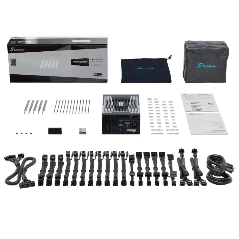 Power Supply-SEASONIC-PRIME TX ATX 3.0-1600 Watts-Efficiency 80 PLUS TITANIUM-MTBF 100000 hours-PRIME-TX-1600-ATX30