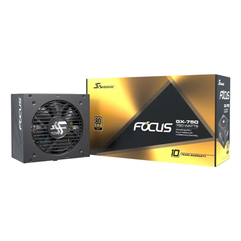 Power Supply-SEASONIC-FOCUS GX ATX 3.0-750 Watts-Efficiency 80 PLUS GOLD-MTBF 100000 hours-FOCUS-GX-750-V4