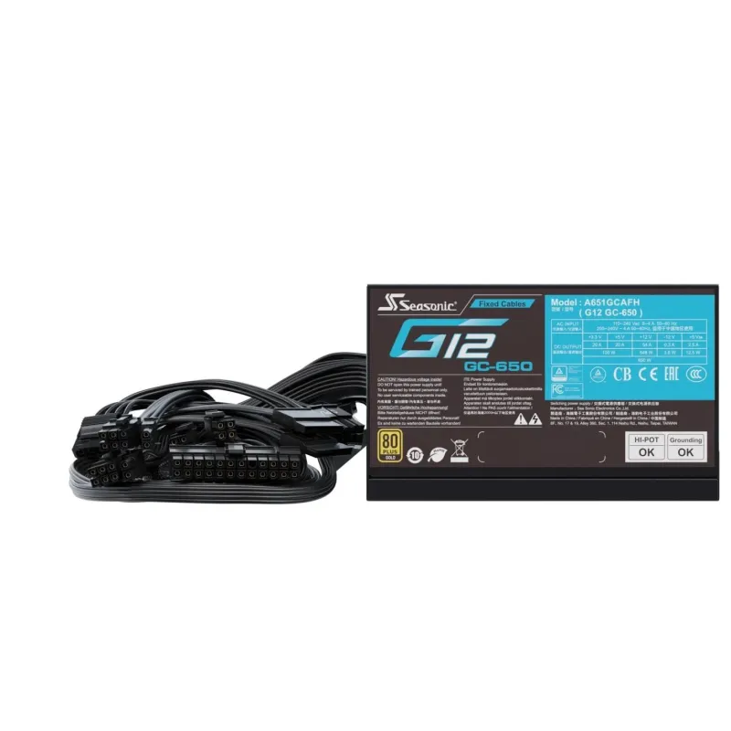 Power Supply-SEASONIC-ATX-PC-100 - 240 V-650 W-G12GC-650