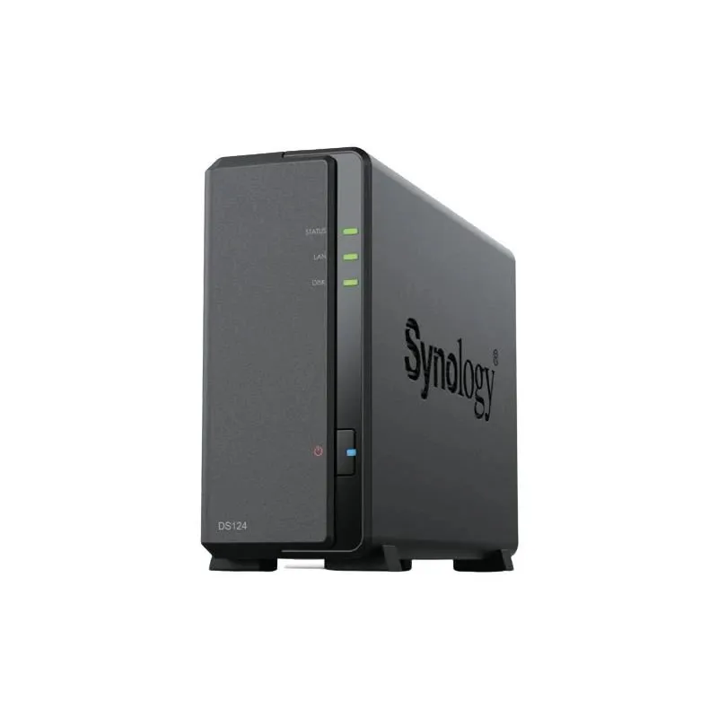 Synology - Tower NAS - DS124 - up to 1 HDD-SSD - Realtek - RTD1619B - Processor frequency 1.7 GHz - 1 GB - DDR4