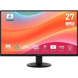 LCD Monitor-MSI-PRO MP272L-27-Business-Matte-Panel IPS-1920x1080-16:9-100Hz-1 ms-Tilt-Colour Black-PROMP272L