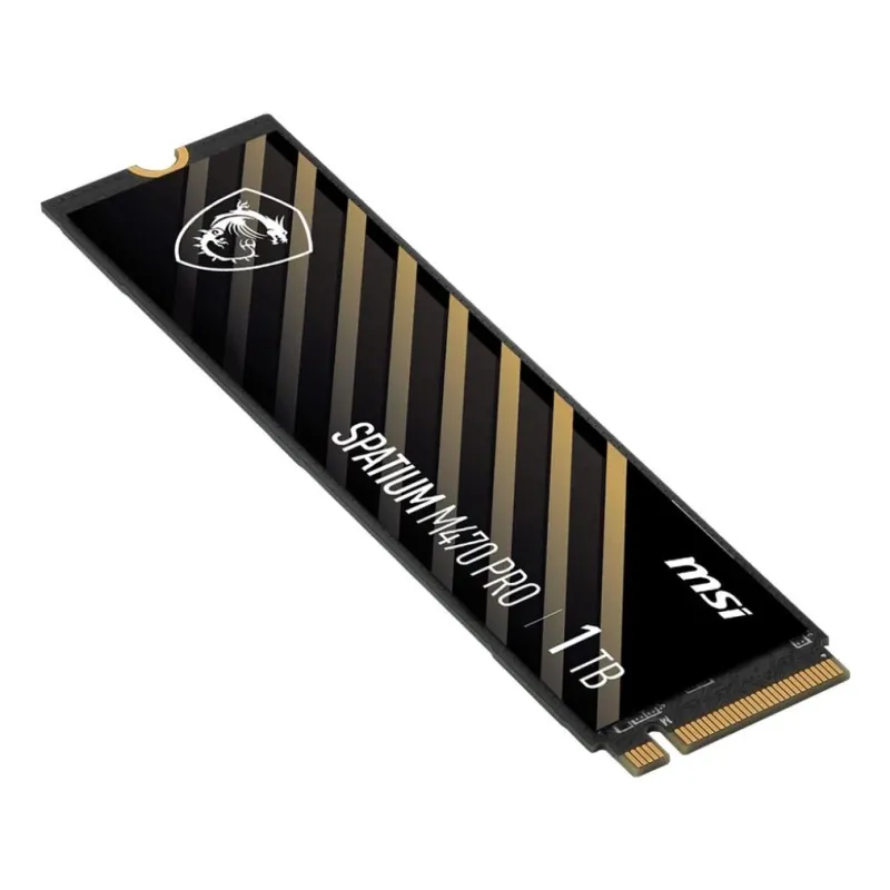 SSD-MSI-SPATIUM M470 PRO-1TB-M.2-PCIe Gen4-NVMe-3D NAND-Write speed 4500 MBytes-sec-Read speed 6000 MBytes-sec-2.15mm-TBW 320